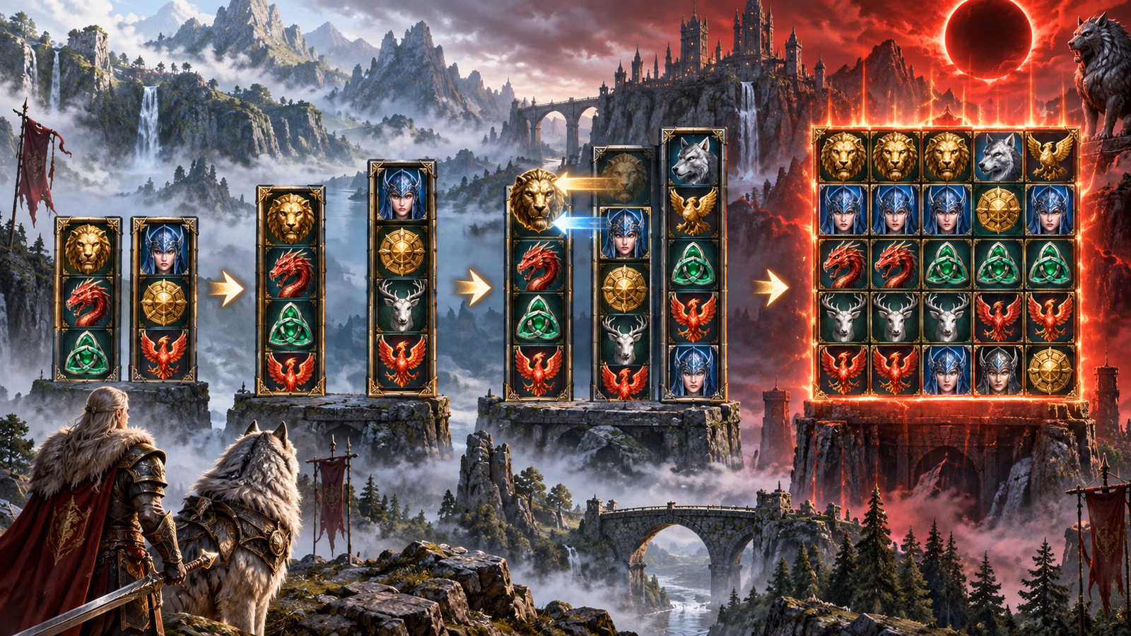 Original highland valley showing reel heights growing from three-three-four-four-five into a red-sky five-by-five board